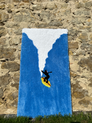 Teppich mit Surfer auf der Welle